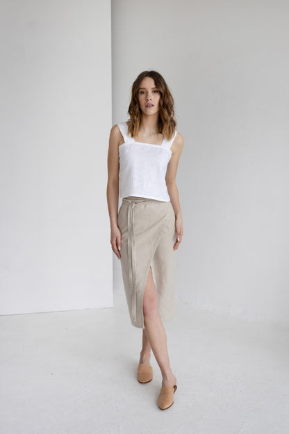 linen wrap skirt