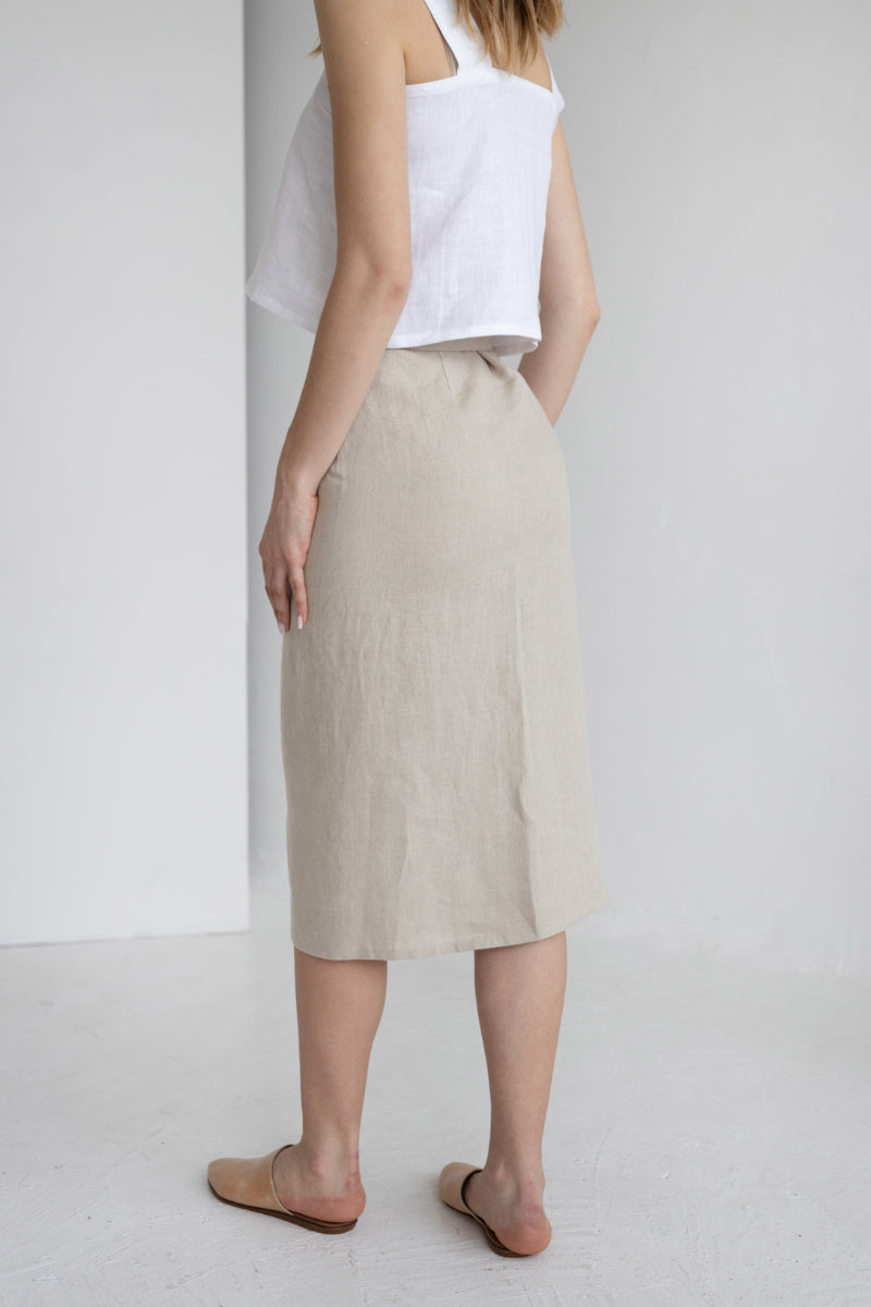 linen wrap skirt