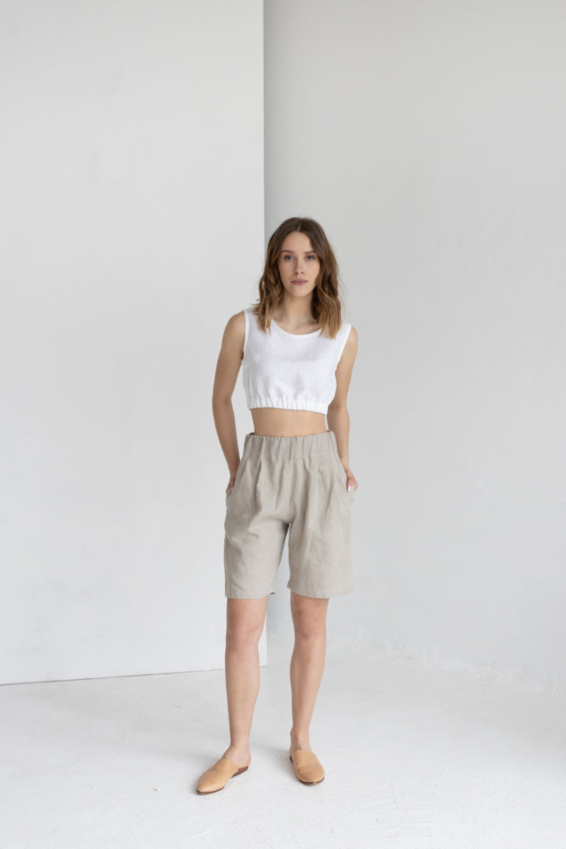 linen bermuda shorts