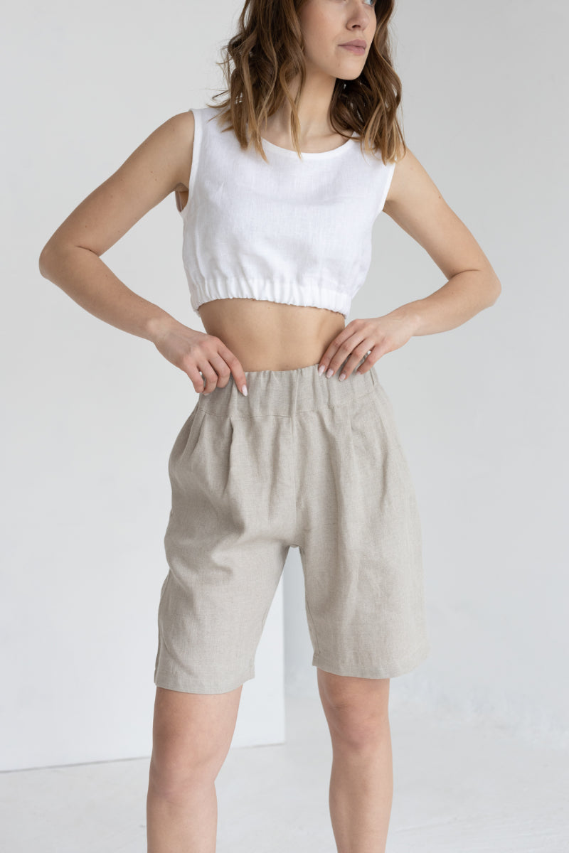 linen bermuda shorts