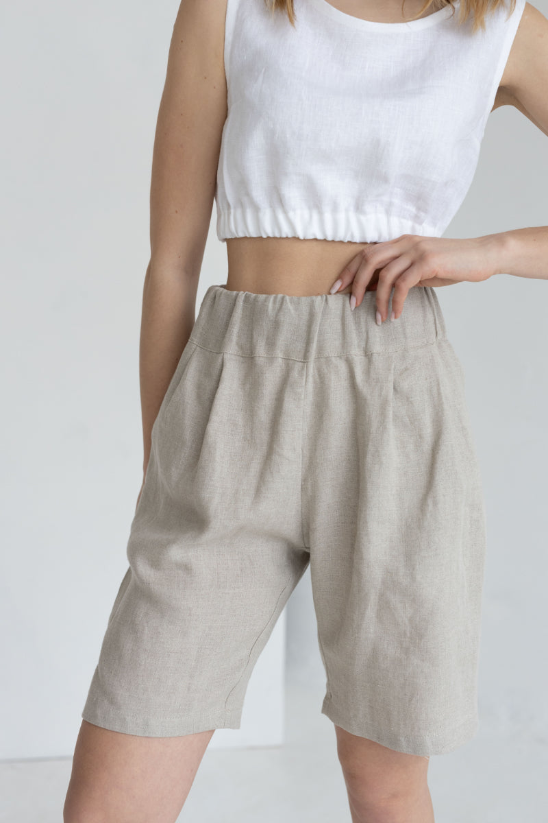 linen bermuda shorts