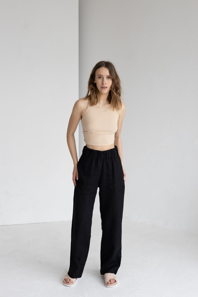 wide leg linen pants