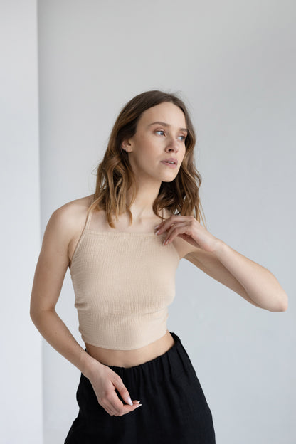 gauze crop top