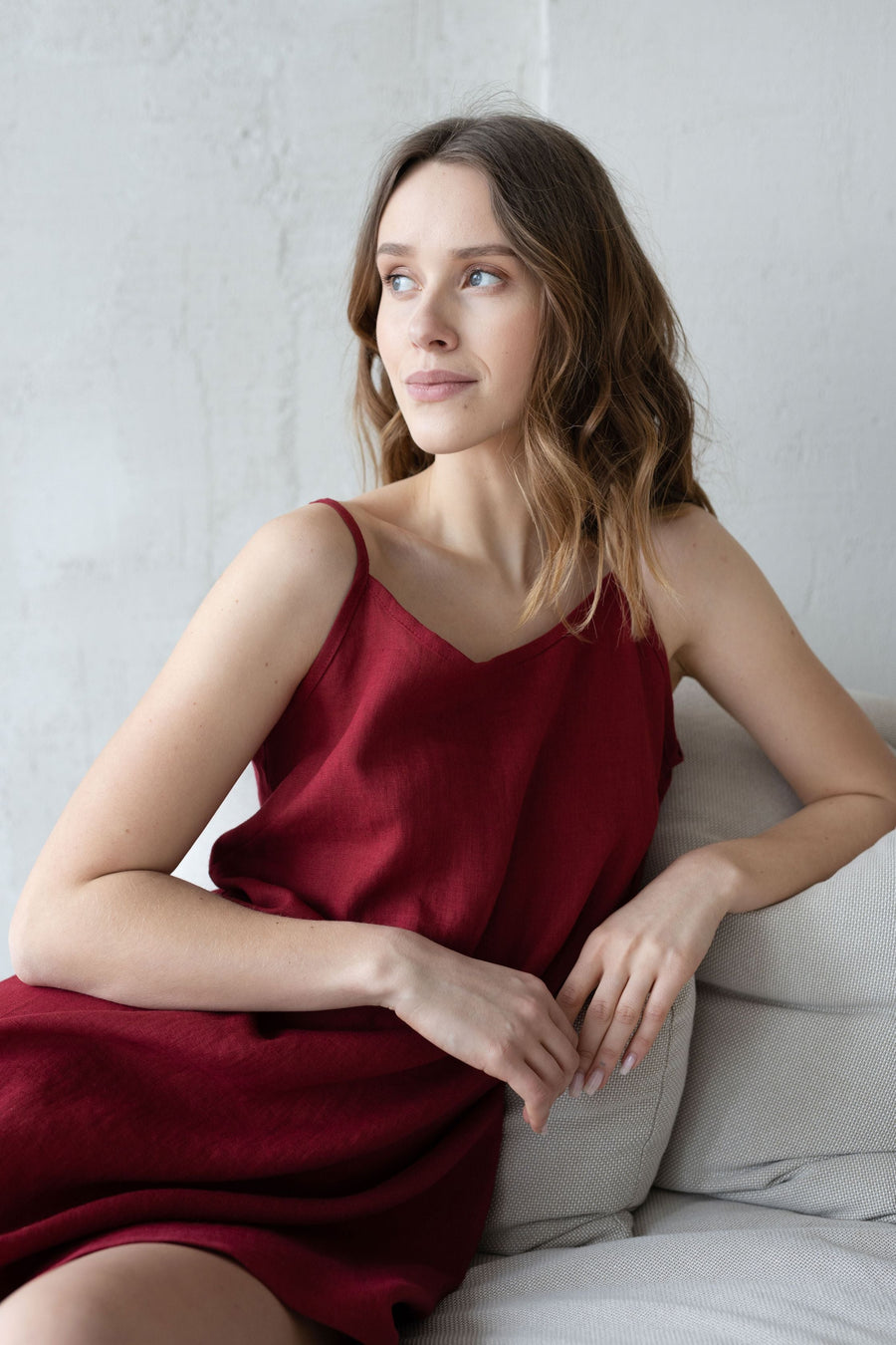 Sage linen nightdress