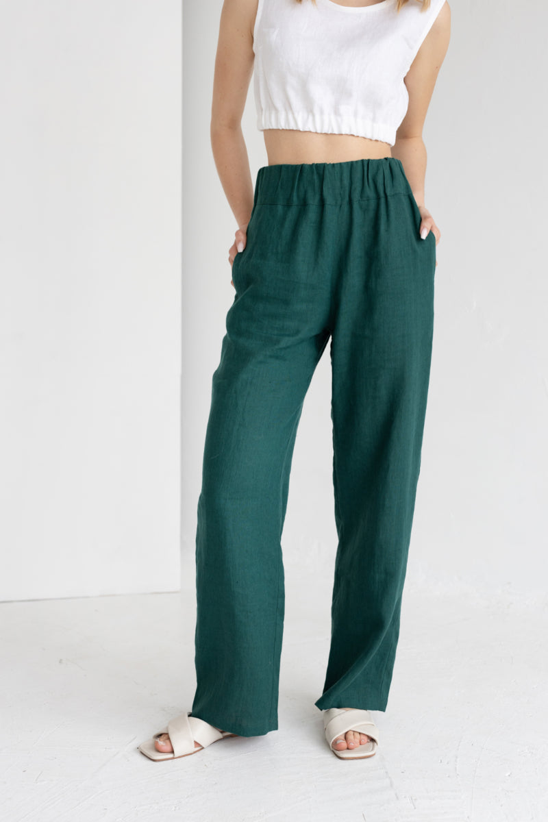 wide leg linen pants