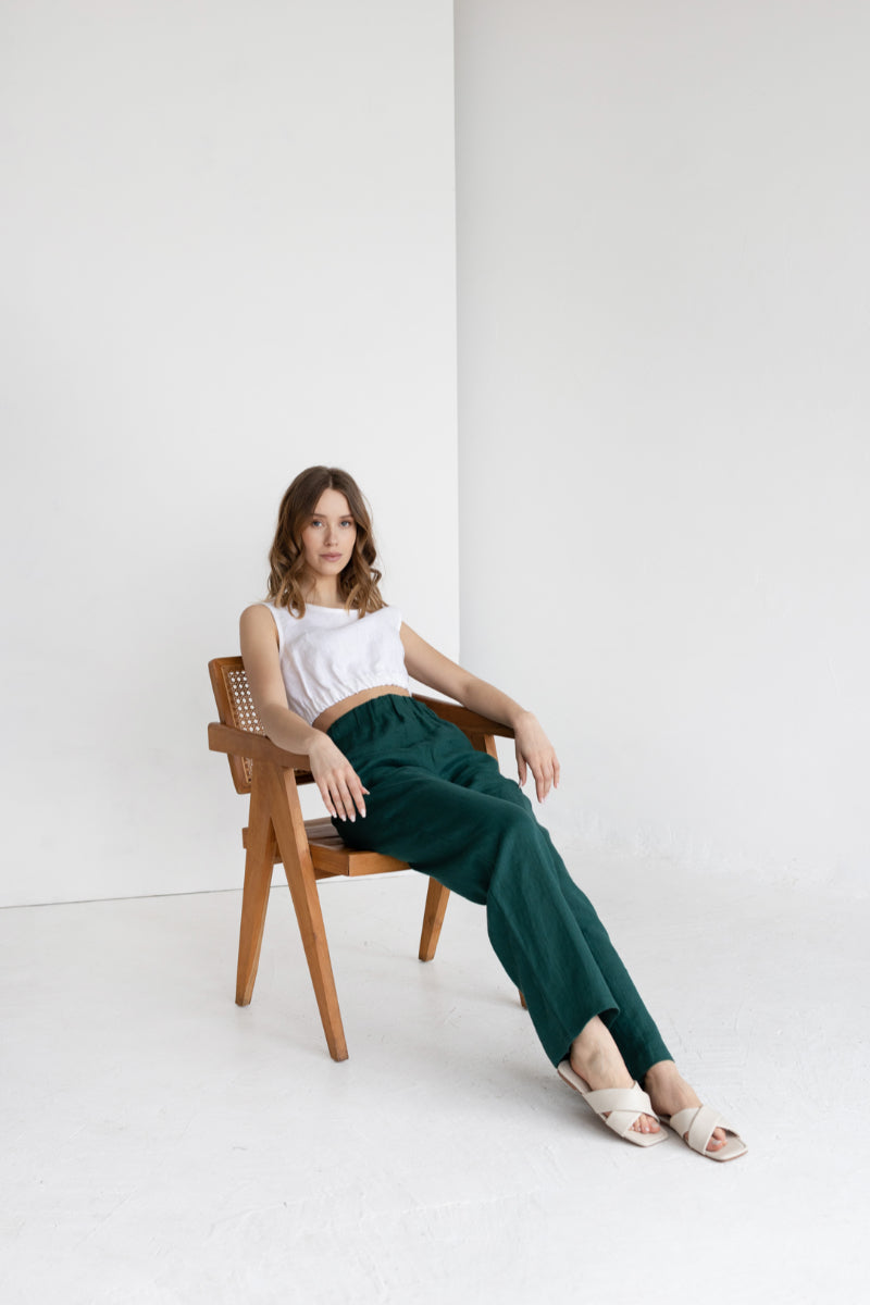 wide leg linen pants