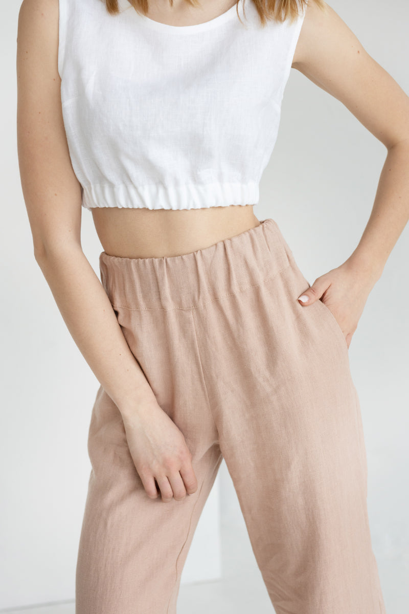 linen crop top