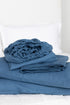 blue linen fitted sheet