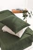 green linen pillowcase