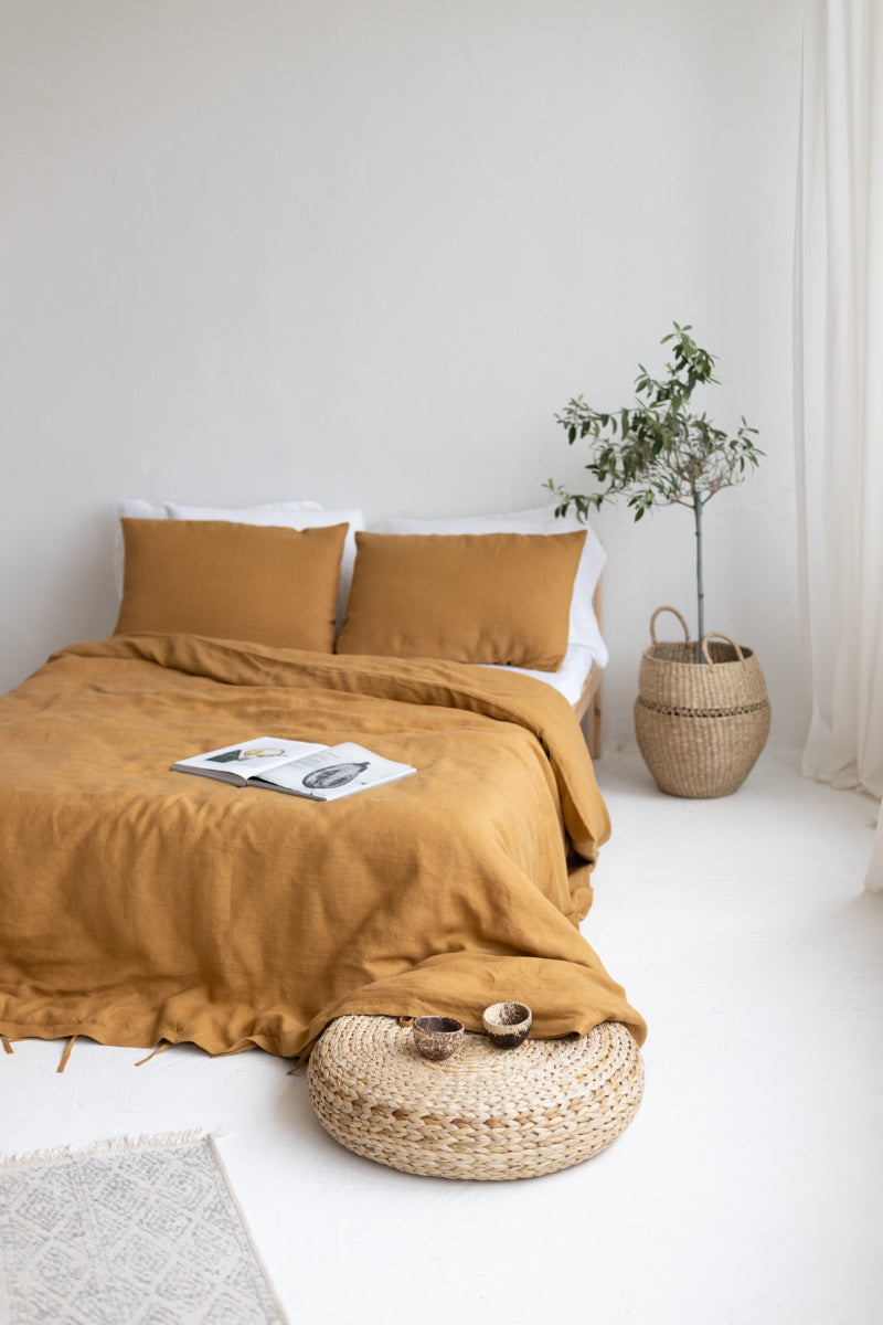 linen duvet cover with ties