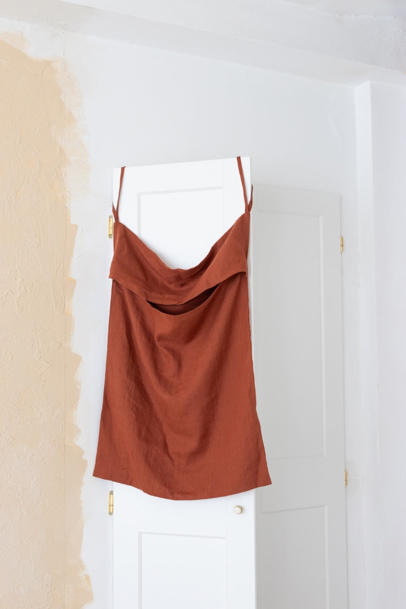 hanging linen laundry bag