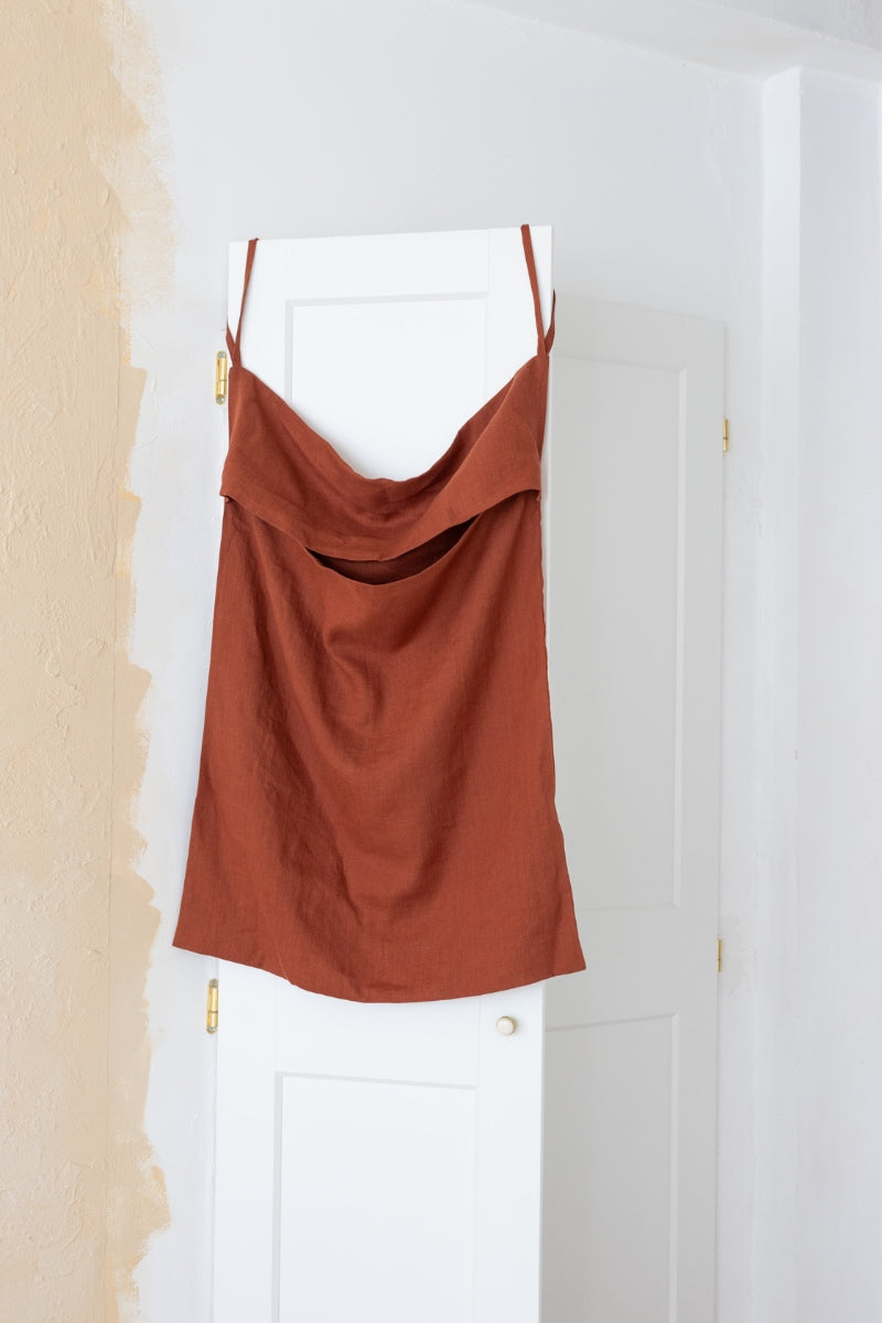 hanging linen laundry bag