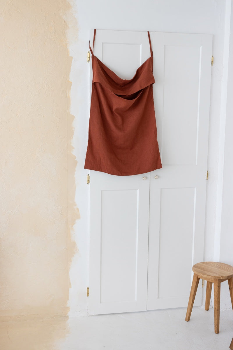 hanging linen laundry bag