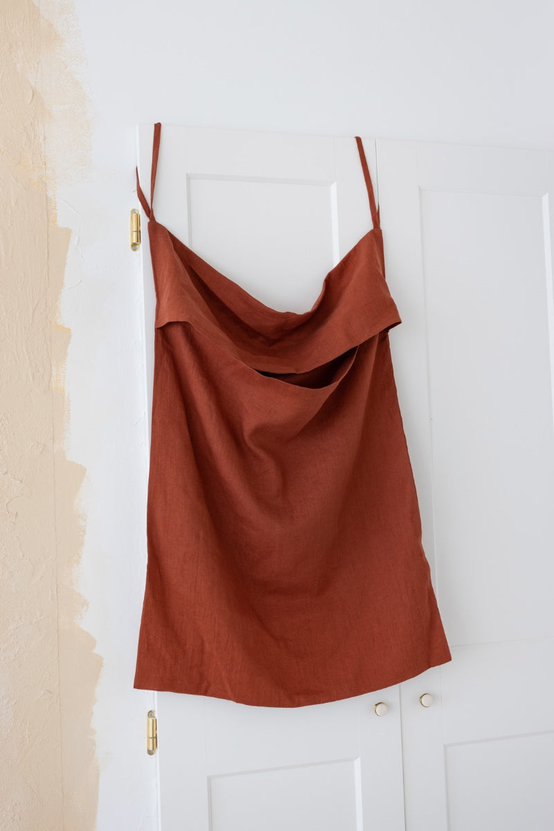 hanging linen laundry bag