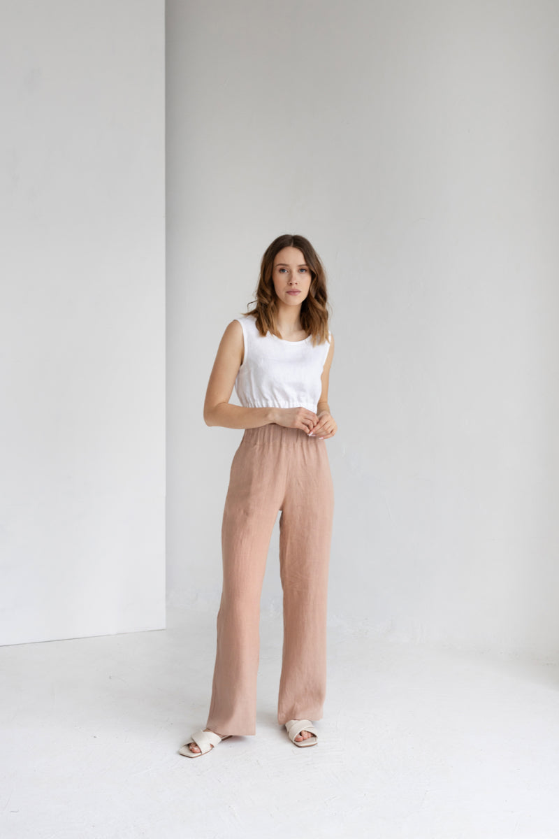 wide leg linen pants