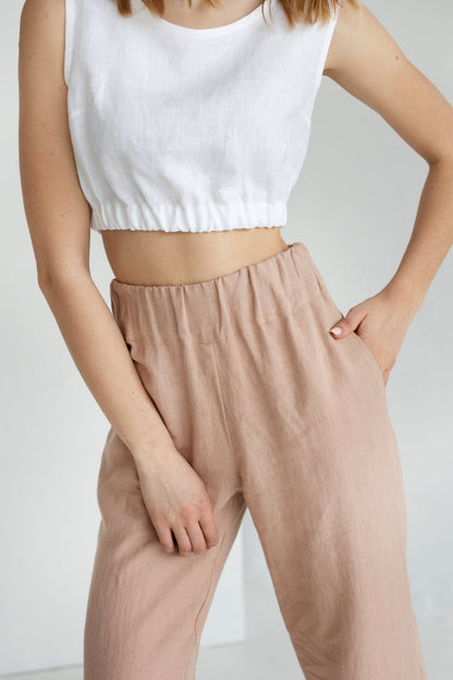 wide leg linen pants