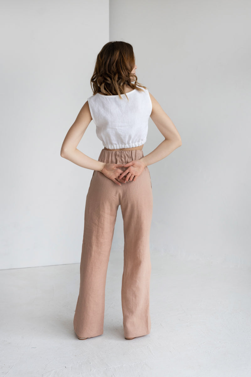 wide leg linen pants