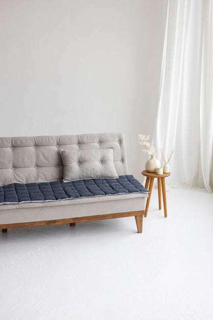 Two-sided Gray Linen Couch Mat