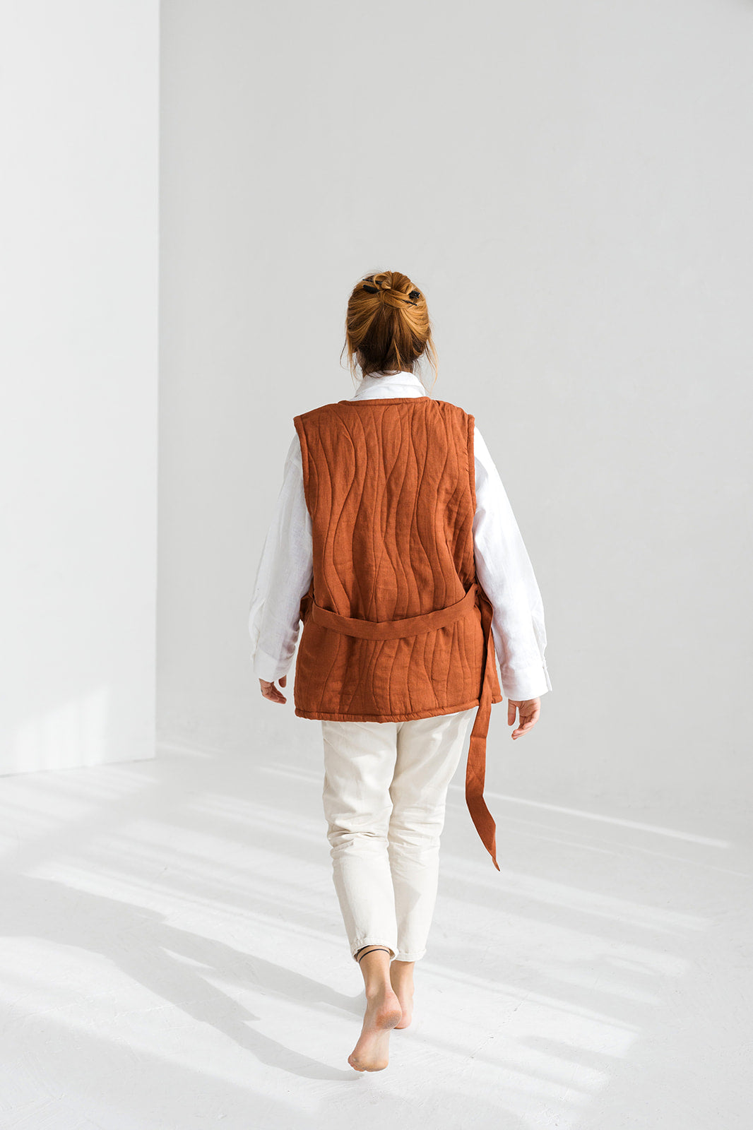quilted linen vest