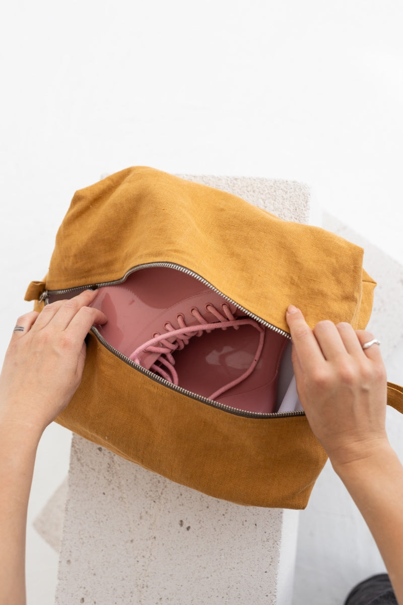 linen shoe bag