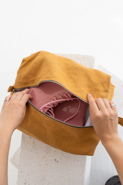 linen shoe bag