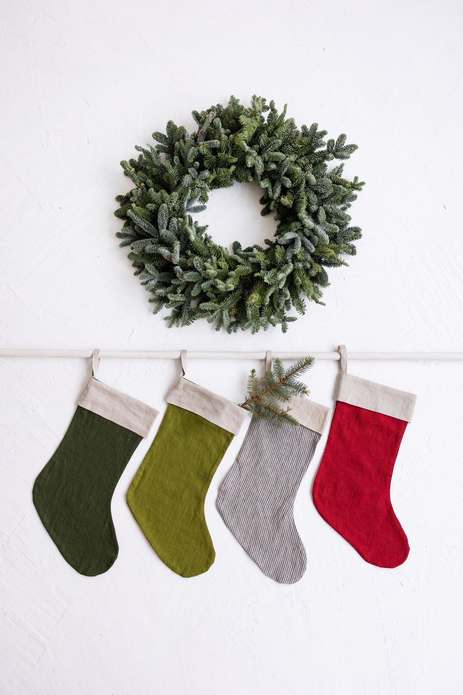 Linen Christmas Stocking