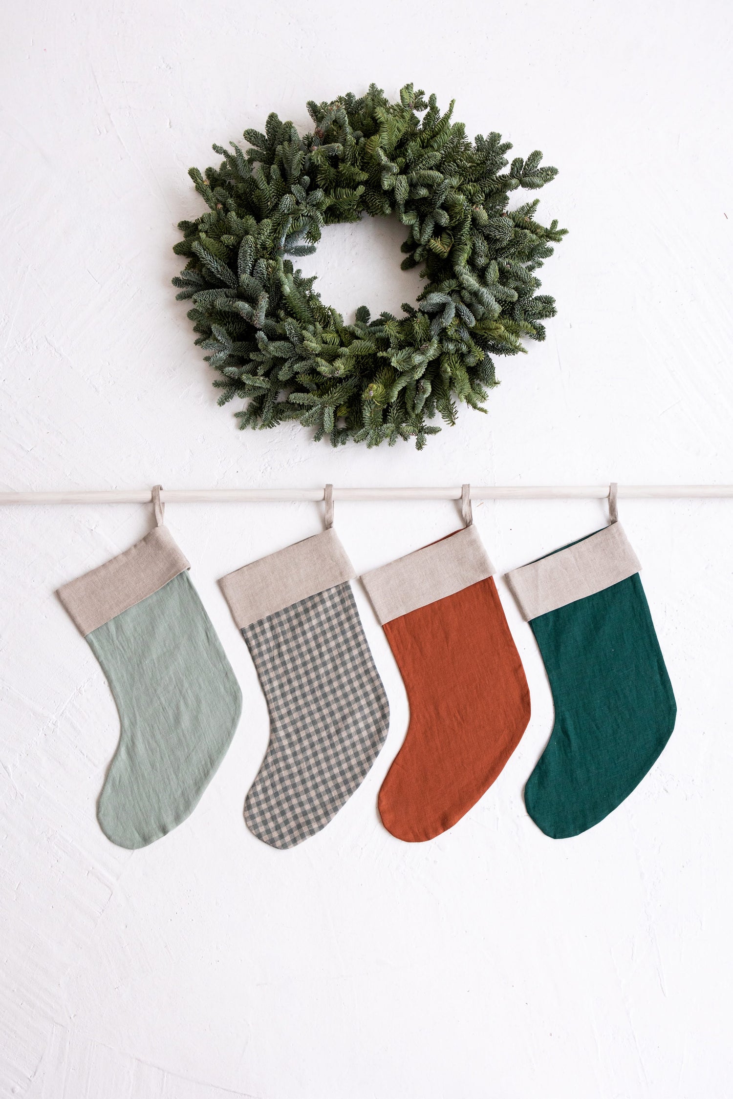 Personalized Linen Christmas Stocking