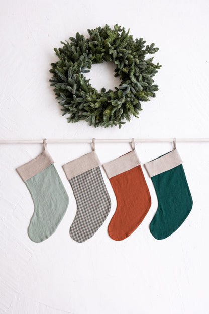 Personalized Linen Christmas Stocking