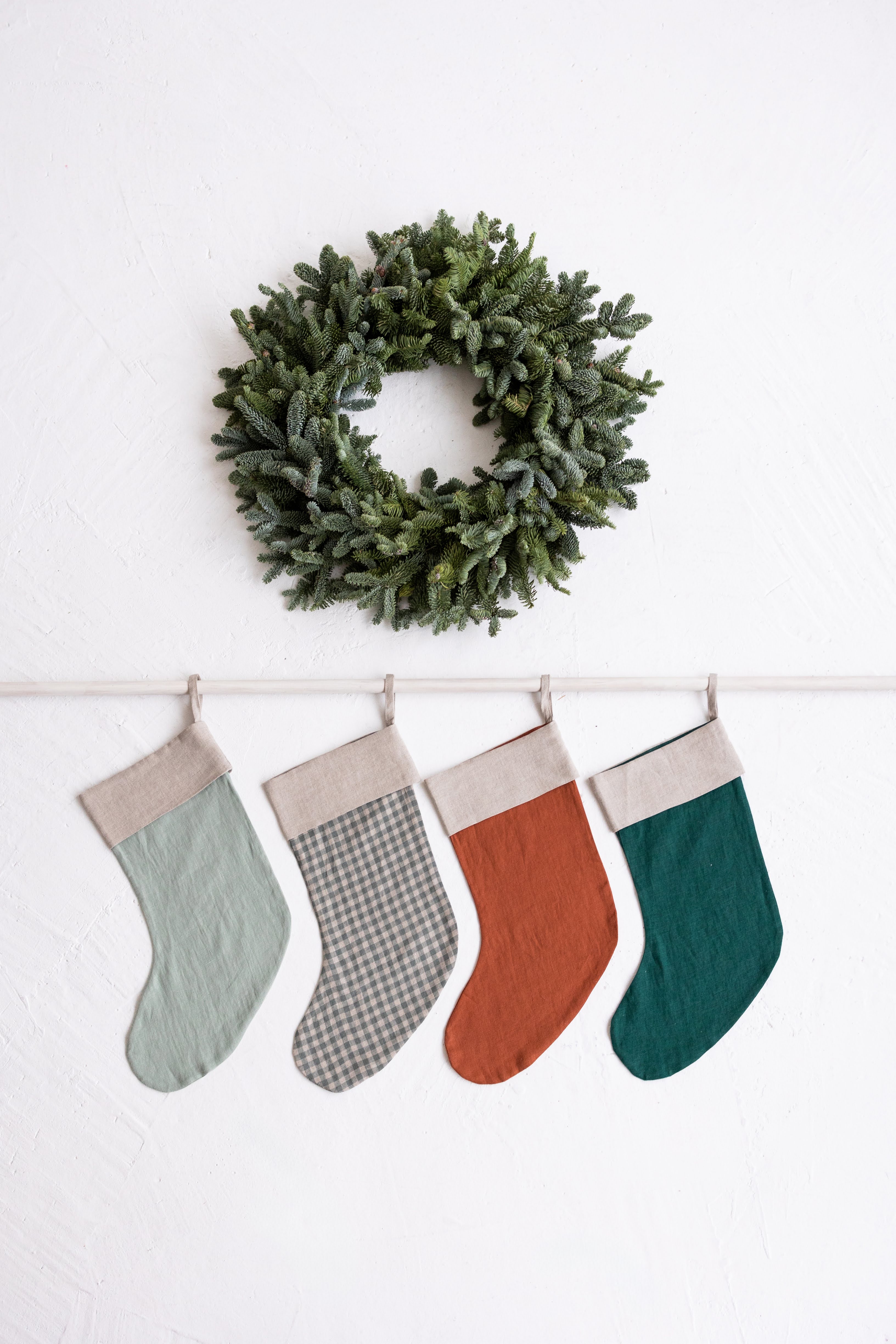 Personalized Linen Christmas Stocking