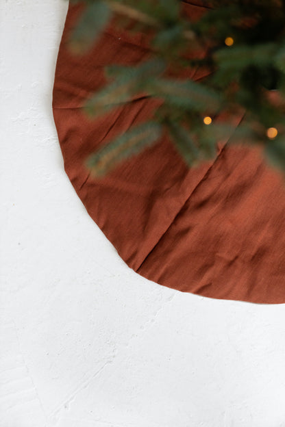 linen Christmas tree skirt