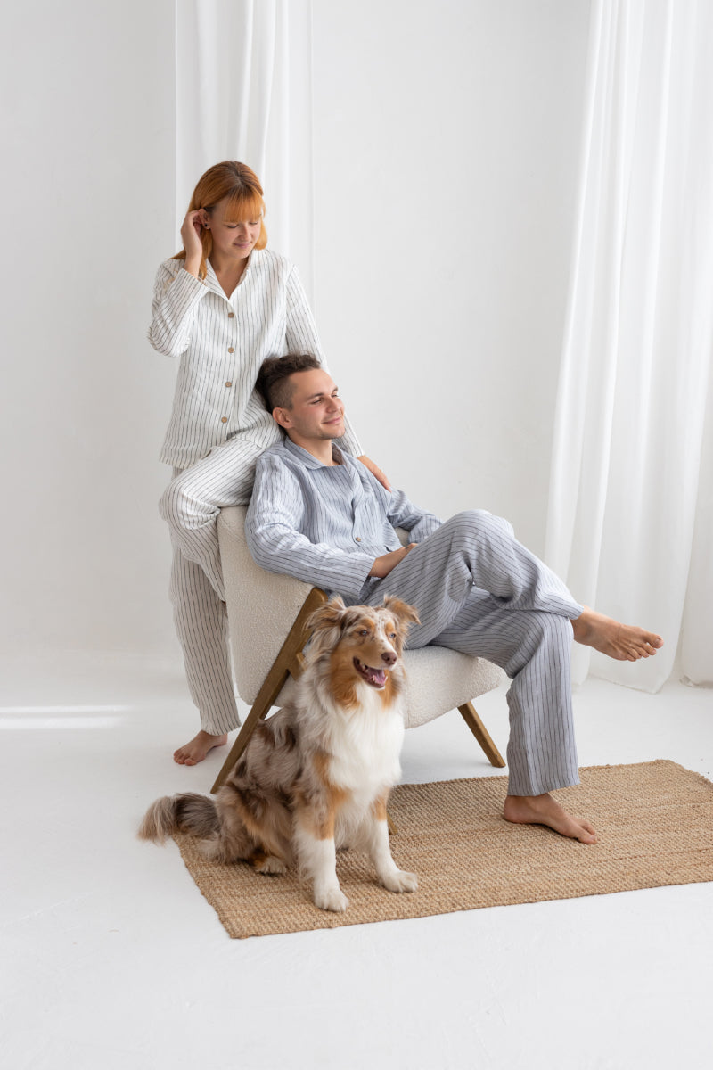 gray linen men&