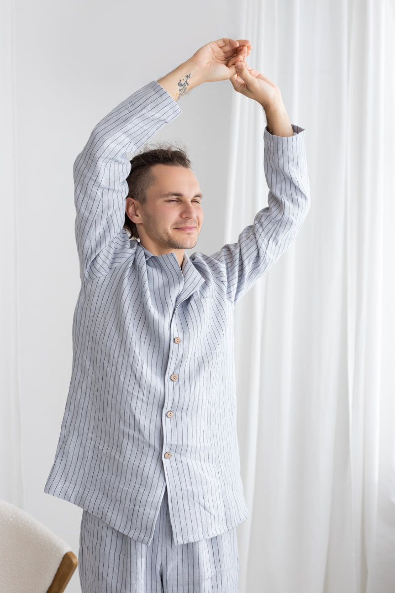 gray linen men&