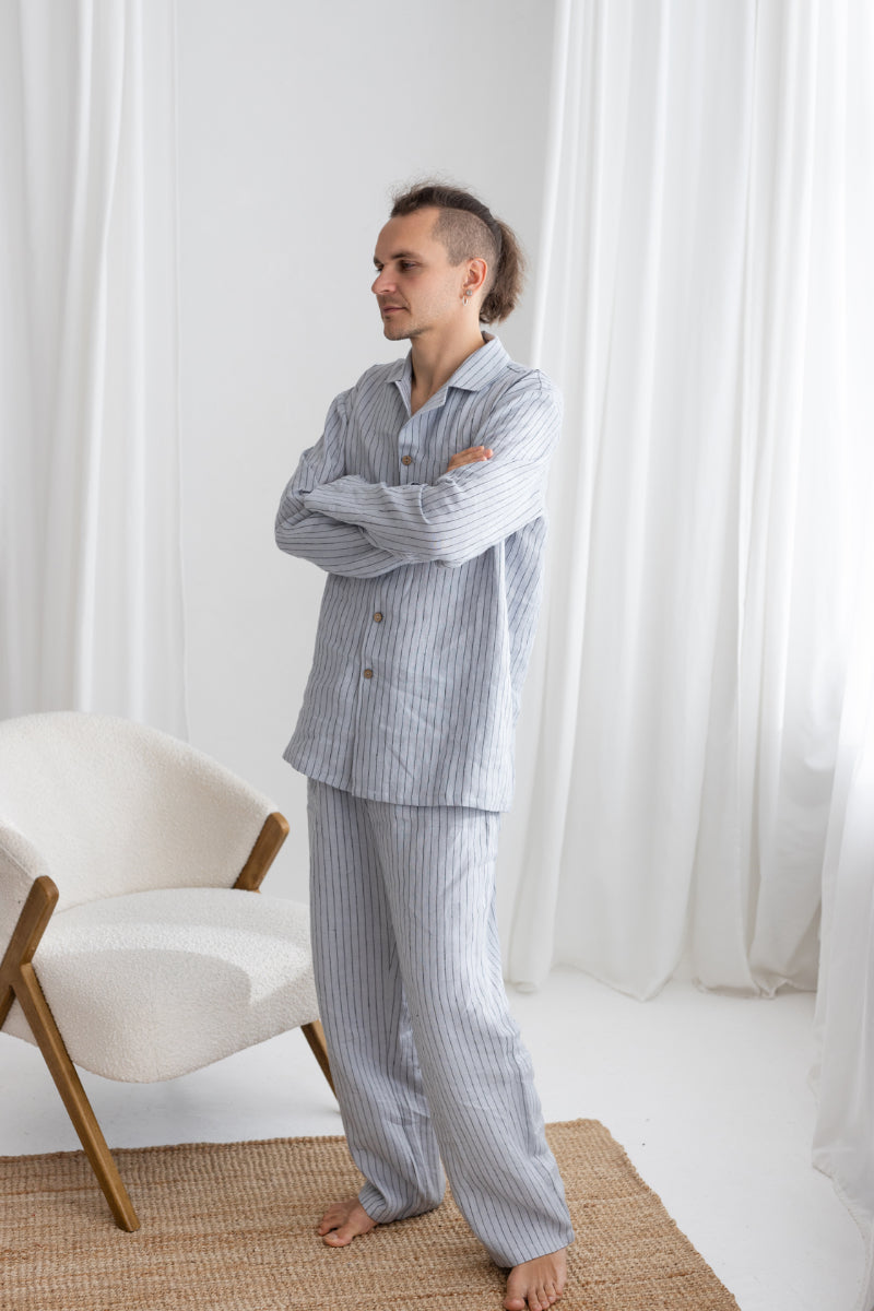 gray linen men&
