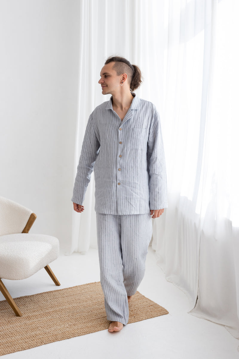 gray linen men&