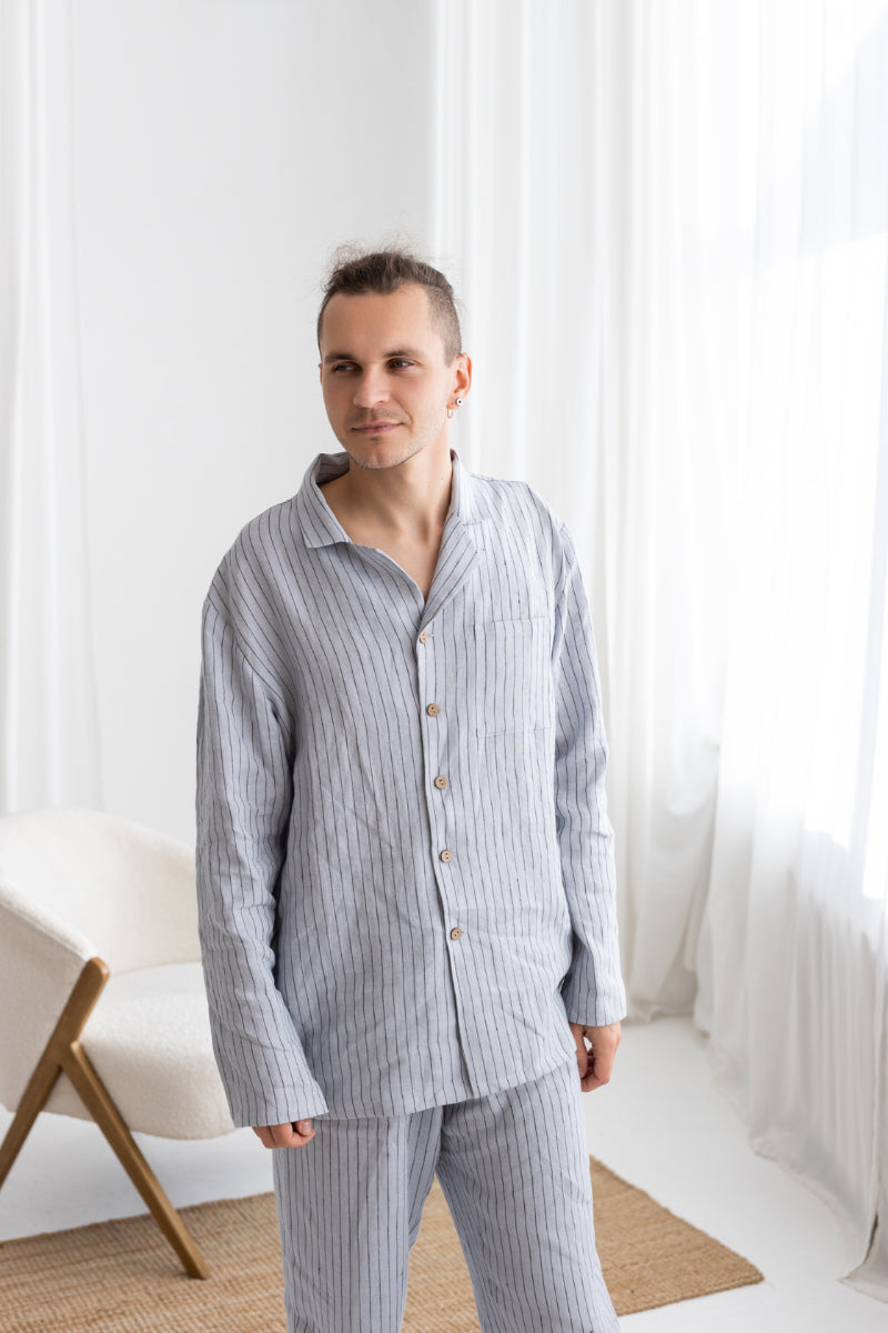 gray linen men&