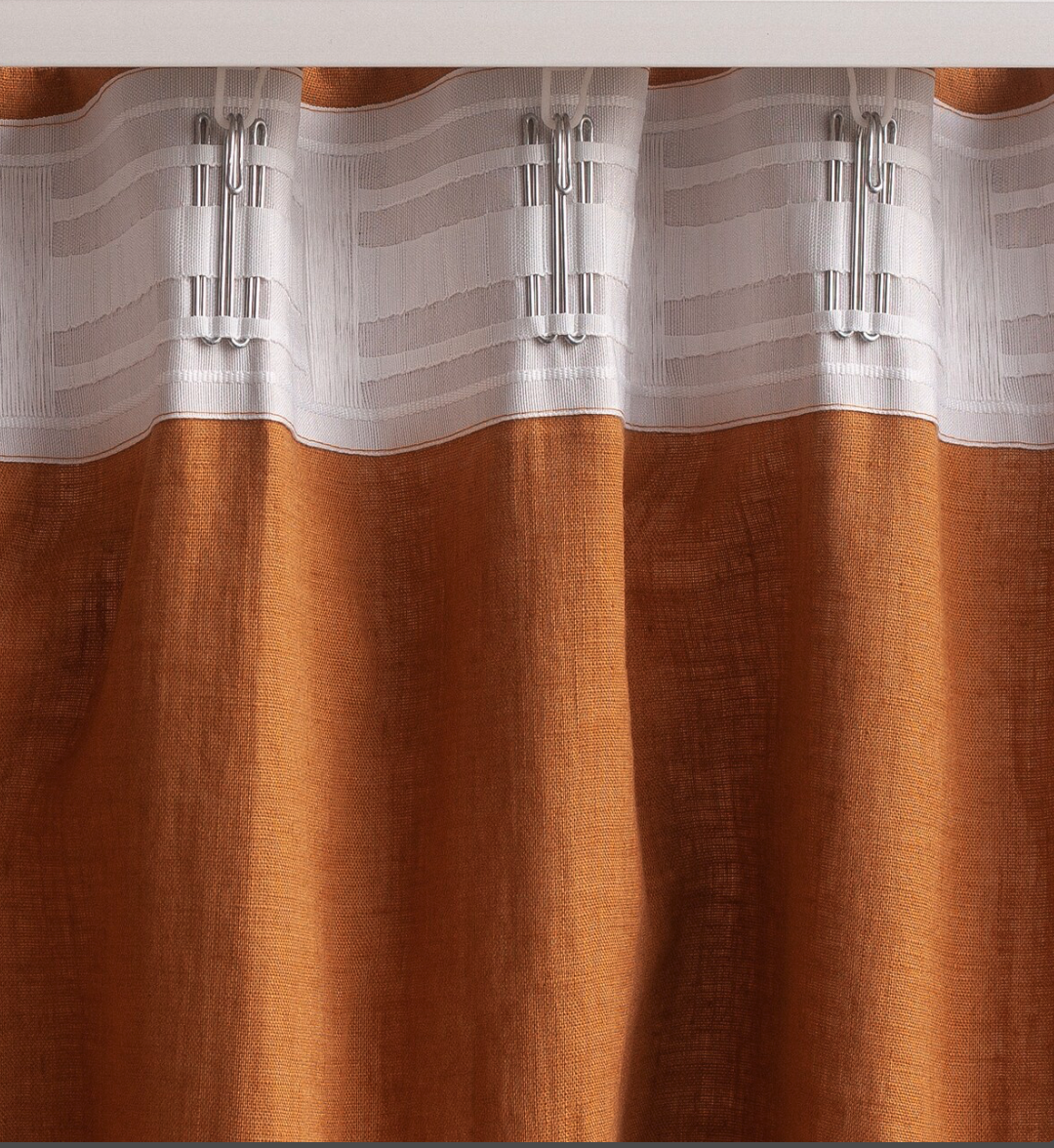 metal curtain hooks on rail