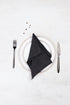 black striped linen napkin