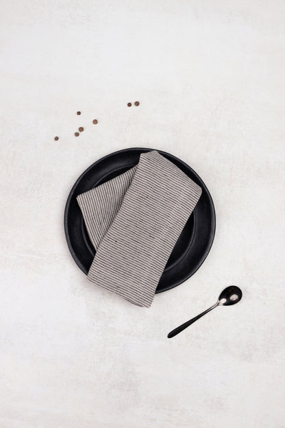 striped black napkin
