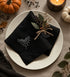black halloween linen napkins