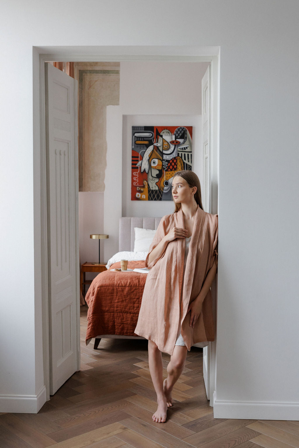 lightweight linen robe