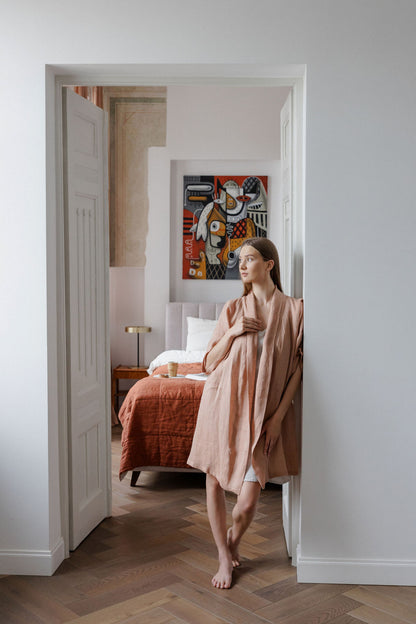 lightweight linen robe