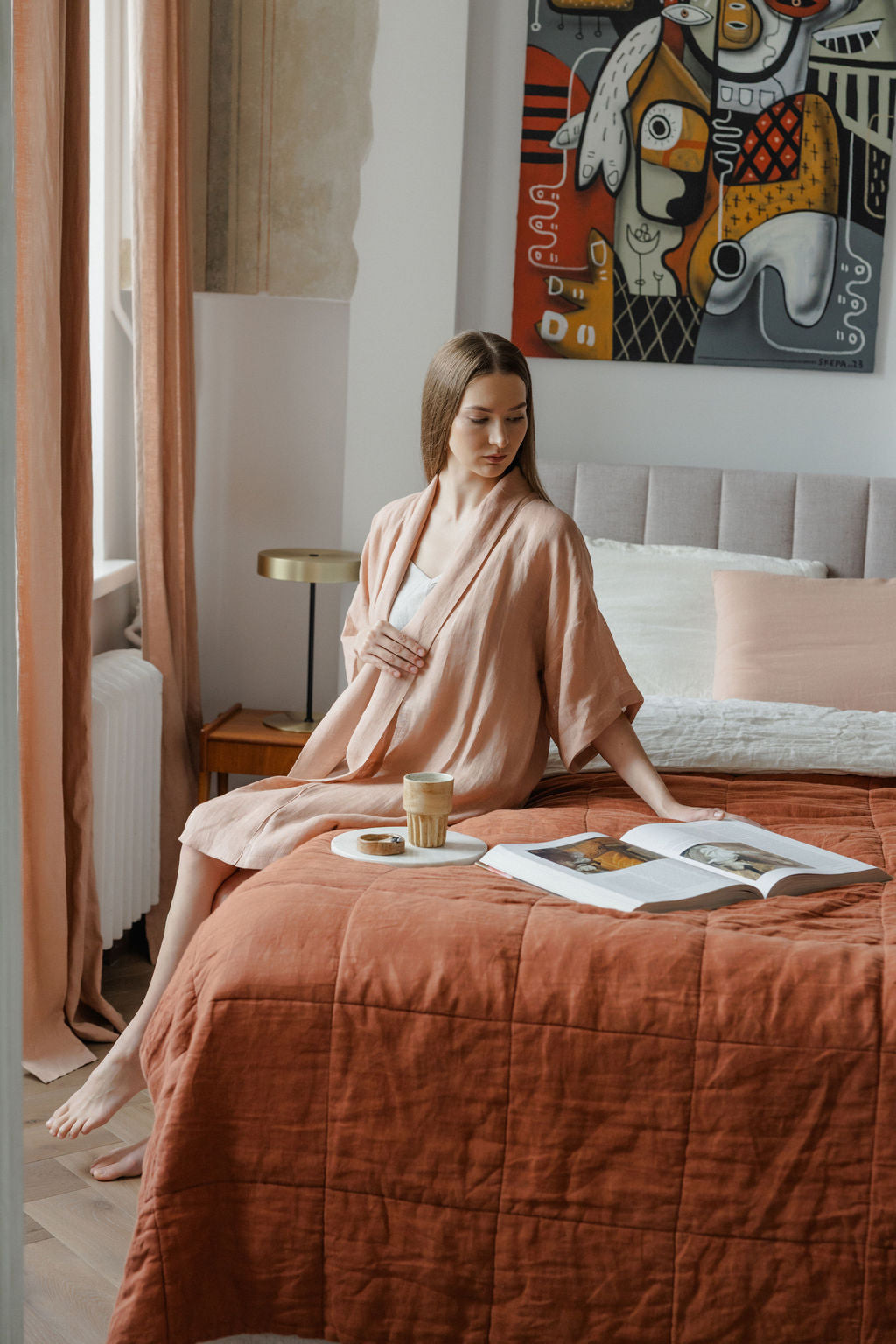 lightweight linen robe