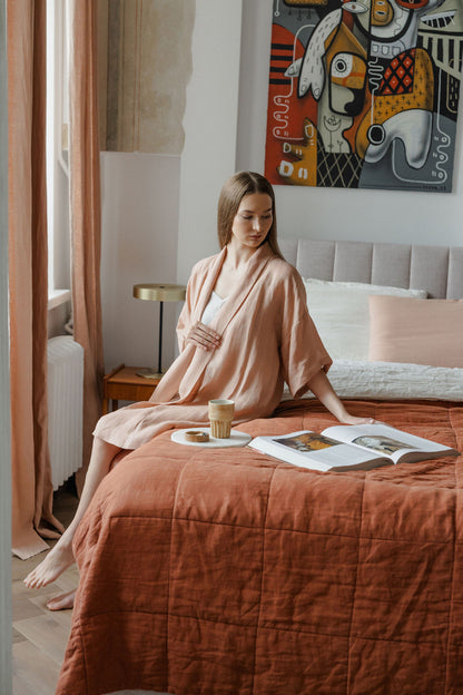 lightweight linen robe