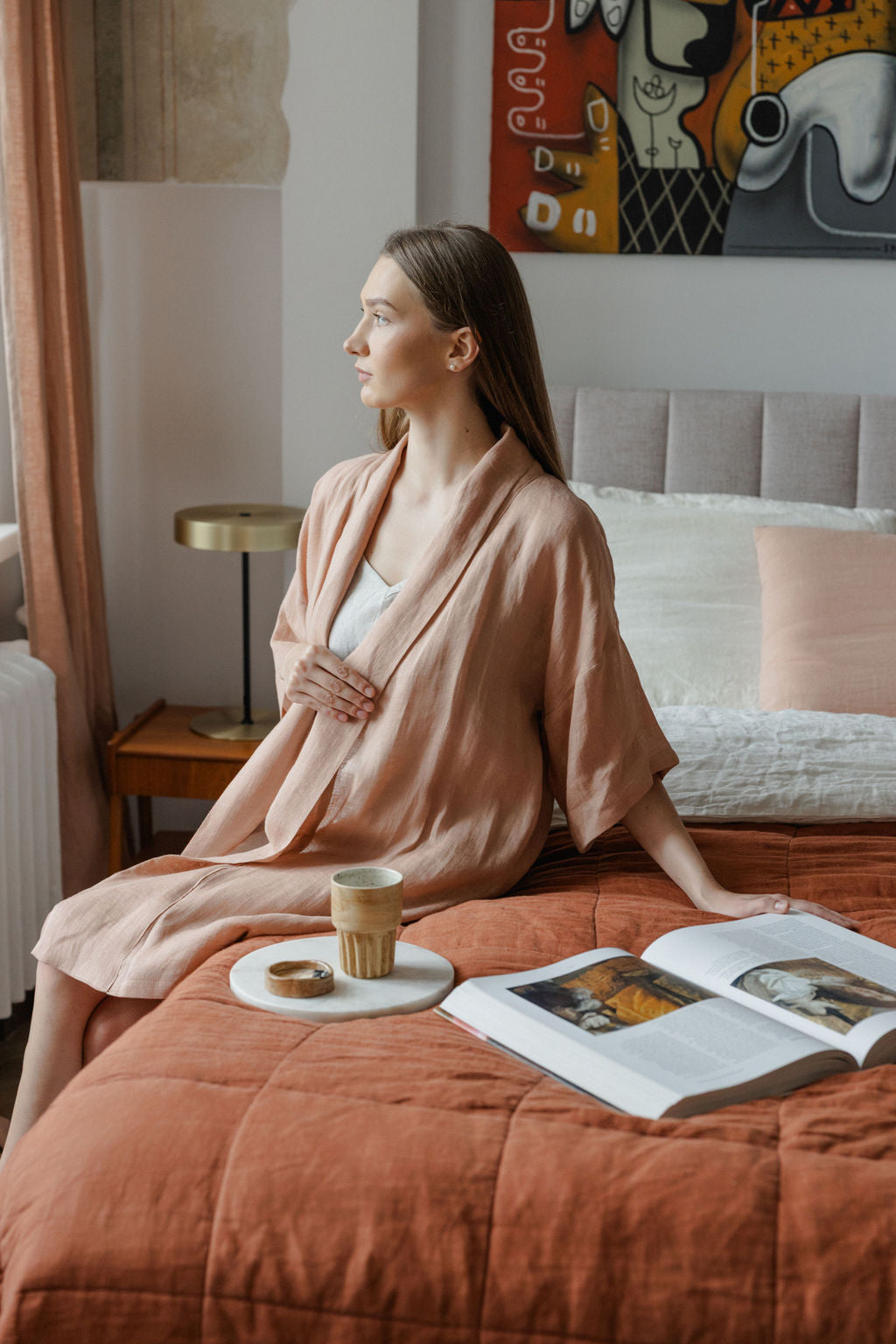 lightweight linen robe