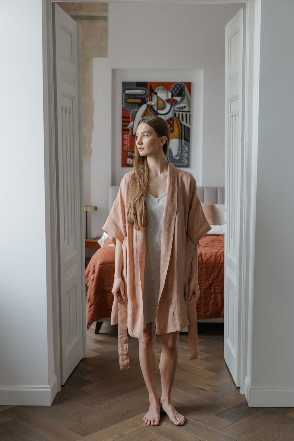 lightweight linen robe