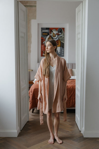 lightweight linen robe