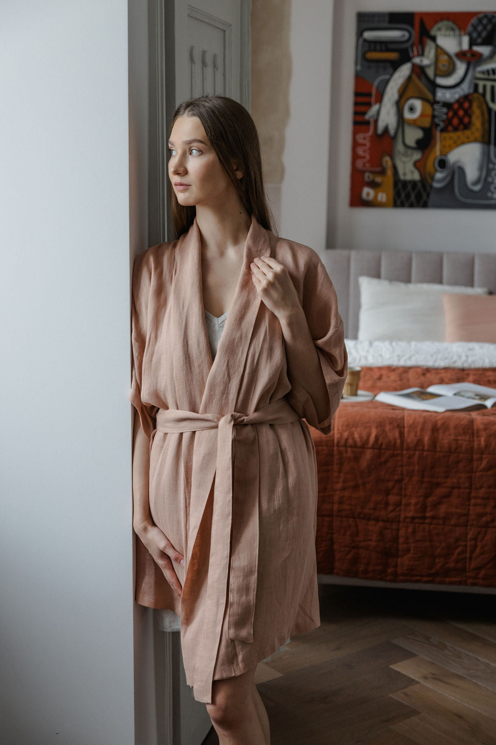 lightweight linen robe