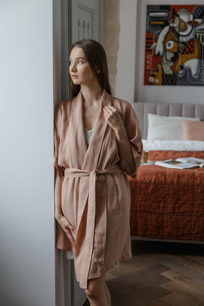 lightweight linen robe