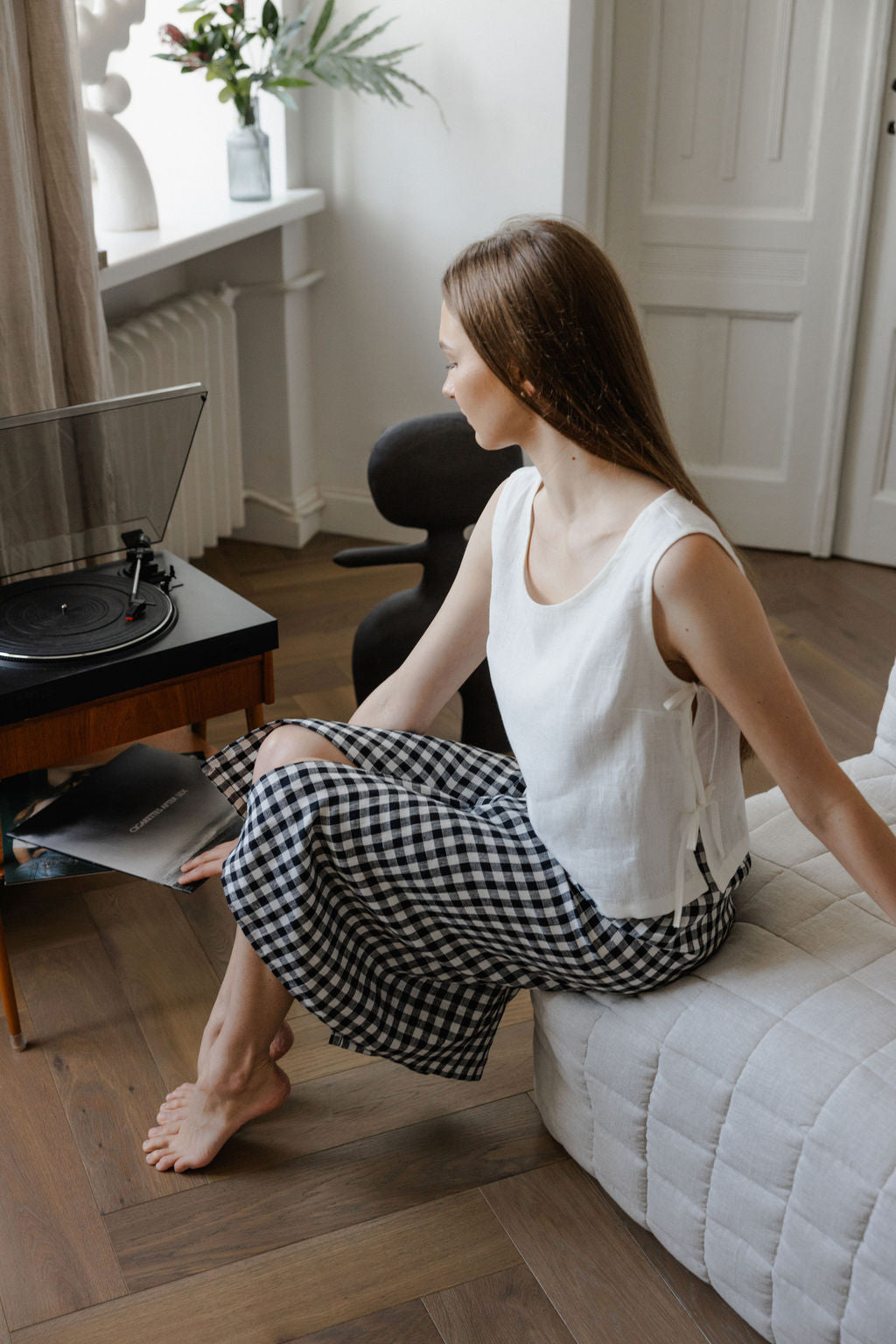 Linen Culotte Skirt Pants