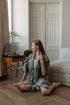 Safari Green Linen Kimono Jacket
